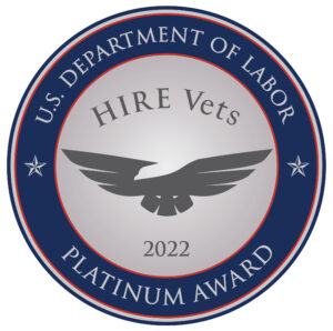 DOL HIRE Vets Award platinum 2022