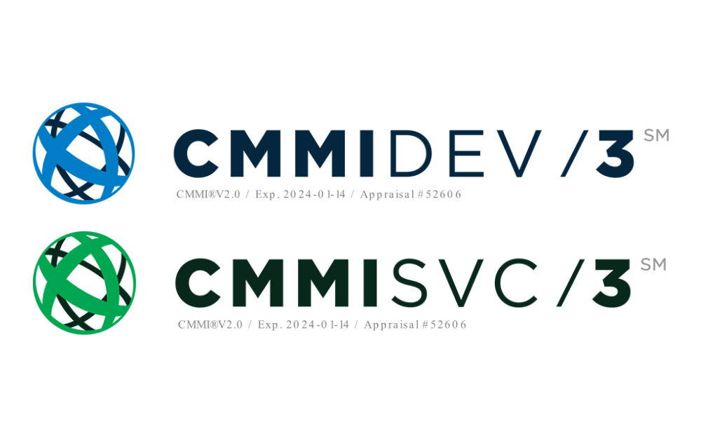 CMMI Development level 3 and CMMI Services level 3 logos
