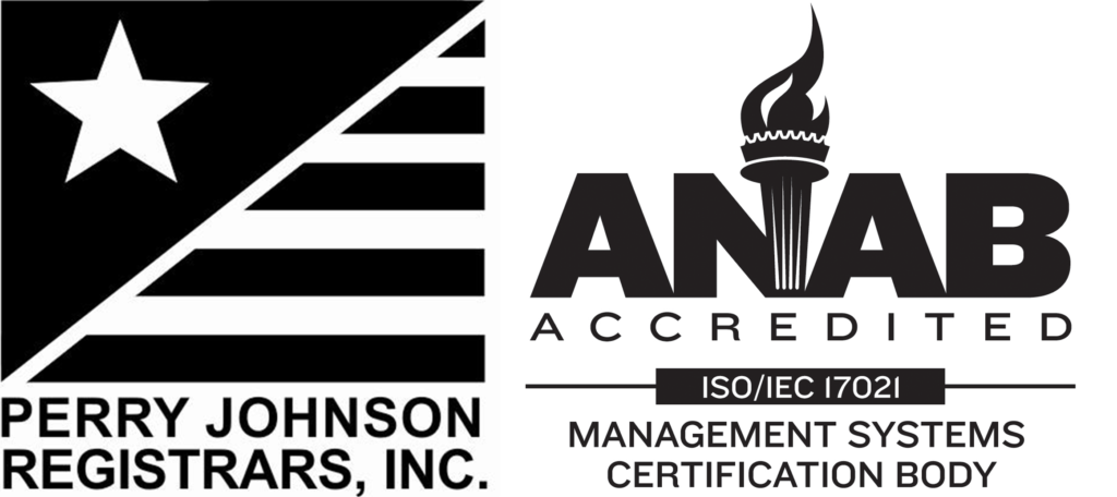 Perry Johnson Registrars, Inc. and ANAB Accredited ISO Management Systems Certification Body Logos