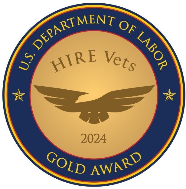 US Department of Labor HIIRE Vets Gold Award Medallion