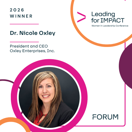Dr. Nicole Oxley 2026 FORUM Leading for IMPACT 2026 Winner Graphic